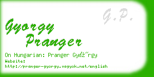 gyorgy pranger business card